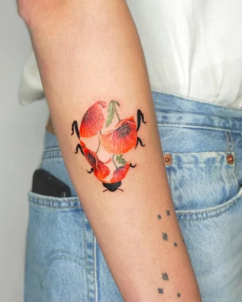 Flower, 딸기, 체리, 무당벌레, 양귀비