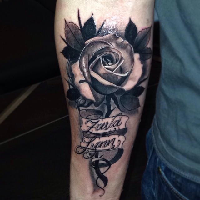Flower, Rose, Lettering