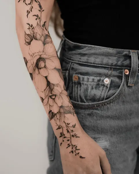 Flower, Rose, 커버업, 보디수트, 그래픽