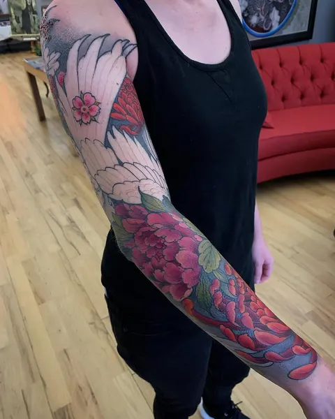 Flower, Rose, Dragon, 풀슬리브