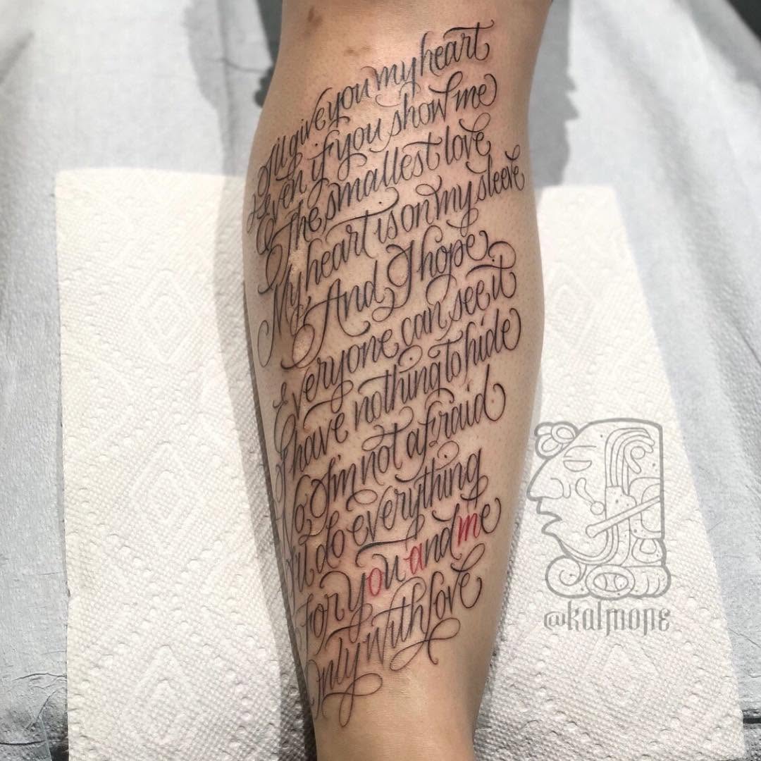 가사, Lettering, 시, 성경 구절, 추모 문구