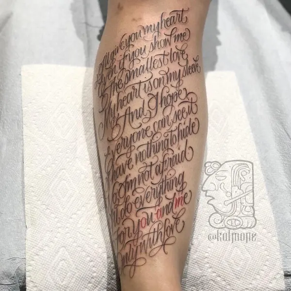 가사, Lettering, 시, 성경 구절, 추모 문구