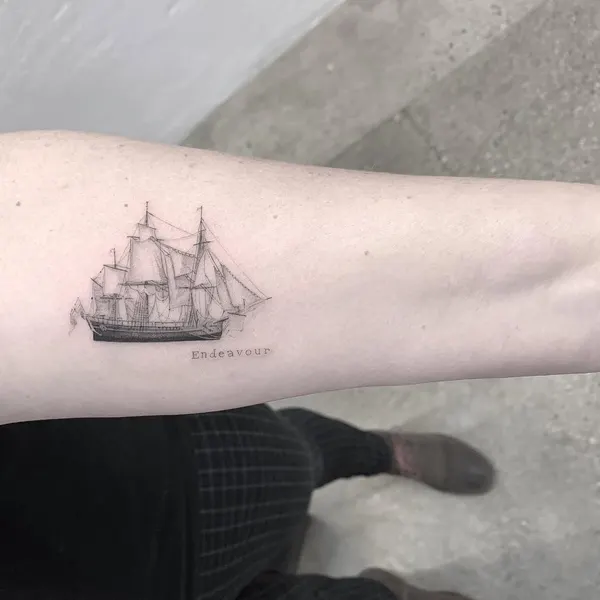 배, 책, Nature, 여권, 장면, 향수, 기념 타투, 여행 타투, 지도, 빈티지, 초현실