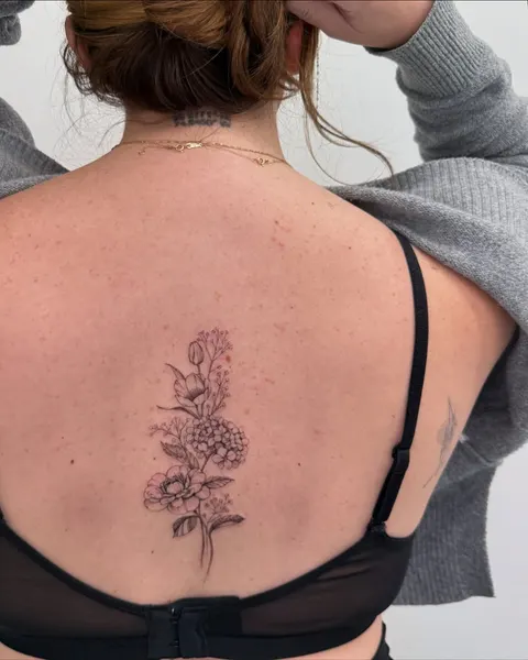 Flower, 연꽃, 실루엣, 탄생화, 등 전체 타투