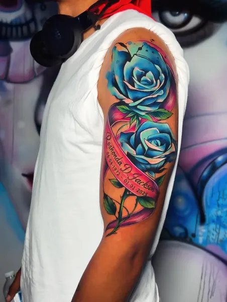 Flower, Rose, Lettering