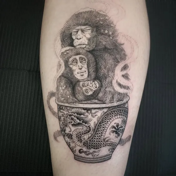 Dragon, 컵, 커피