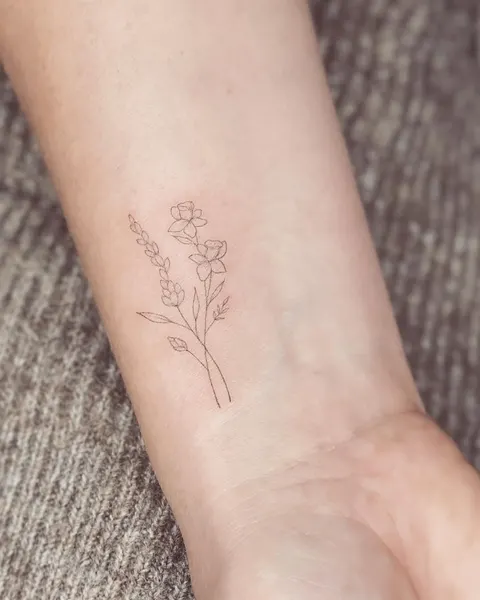 Flower, Lettering, 우정, 우정 타투, 커플/우정 타투