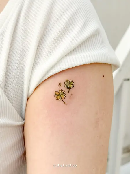 Flower, 풀, 민들레, 수선화, 야생화, 은행잎, 허브, 작은 타투