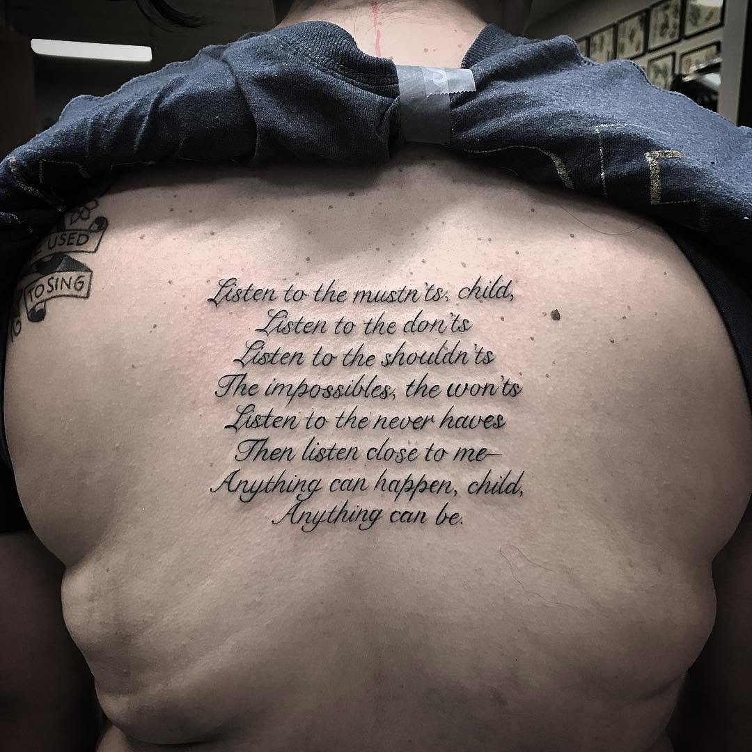 Lettering, 가사, 시, 추모 문구