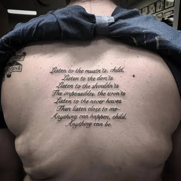 Lettering, 가사, 시, 추모 문구