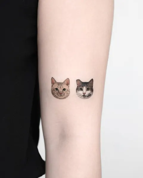 고양이, 마네키네코, 여우 가면, 커플/우정 타투