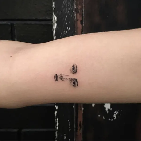 Lettering, 얼굴, 한야, 초현실, 뇌신, 우정, 입술, 우정 타투
