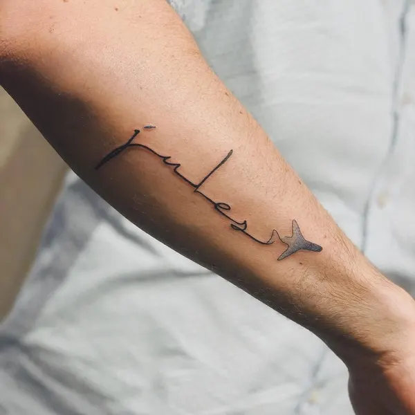 강, Lettering, 밴드, 바늘, 음악, 미니멀, 여행 타투