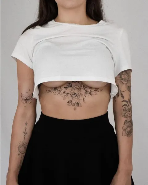 Flower, Rose, 그래픽, 커버업, 보디수트