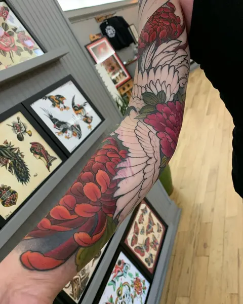 Flower, Rose, Dragon, 풀슬리브