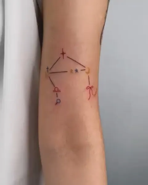 삼각형, 보호 상징, 좌표, 체인, 비대칭, 플래시 타투