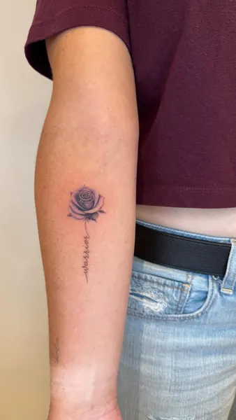 Lettering, Flower, Rose
