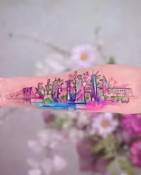 강, Nature, 도시, 스카이라인, 배경, 초현실, 스트리트 아트