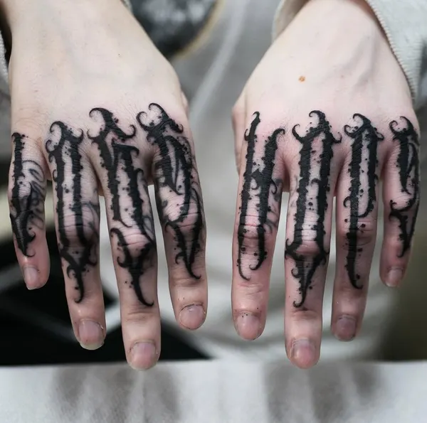 손, Lettering