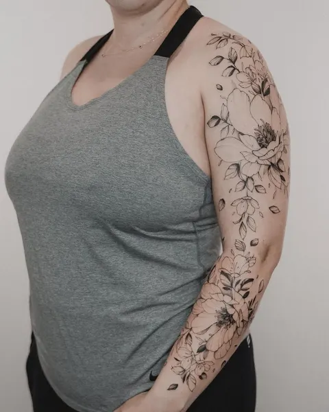 Flower, Rose, 커버업, 하프슬리브, 그래픽