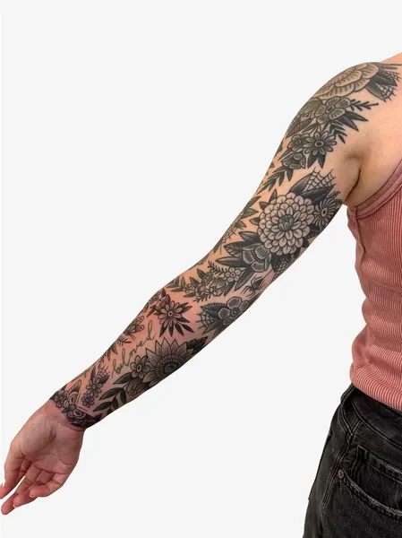 Flower, Rose, 슬리브, 커버업