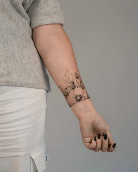 숲, Flower, 지도, 그래픽, 슬리브, 실루엣, 큰 타투, Nature, 배경, 산호, 수묵화, 하프슬리브, 스트리트 아트