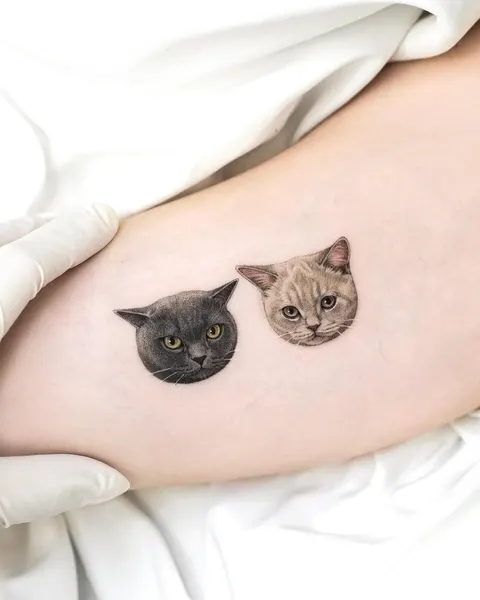 커플/우정 타투, 고양이